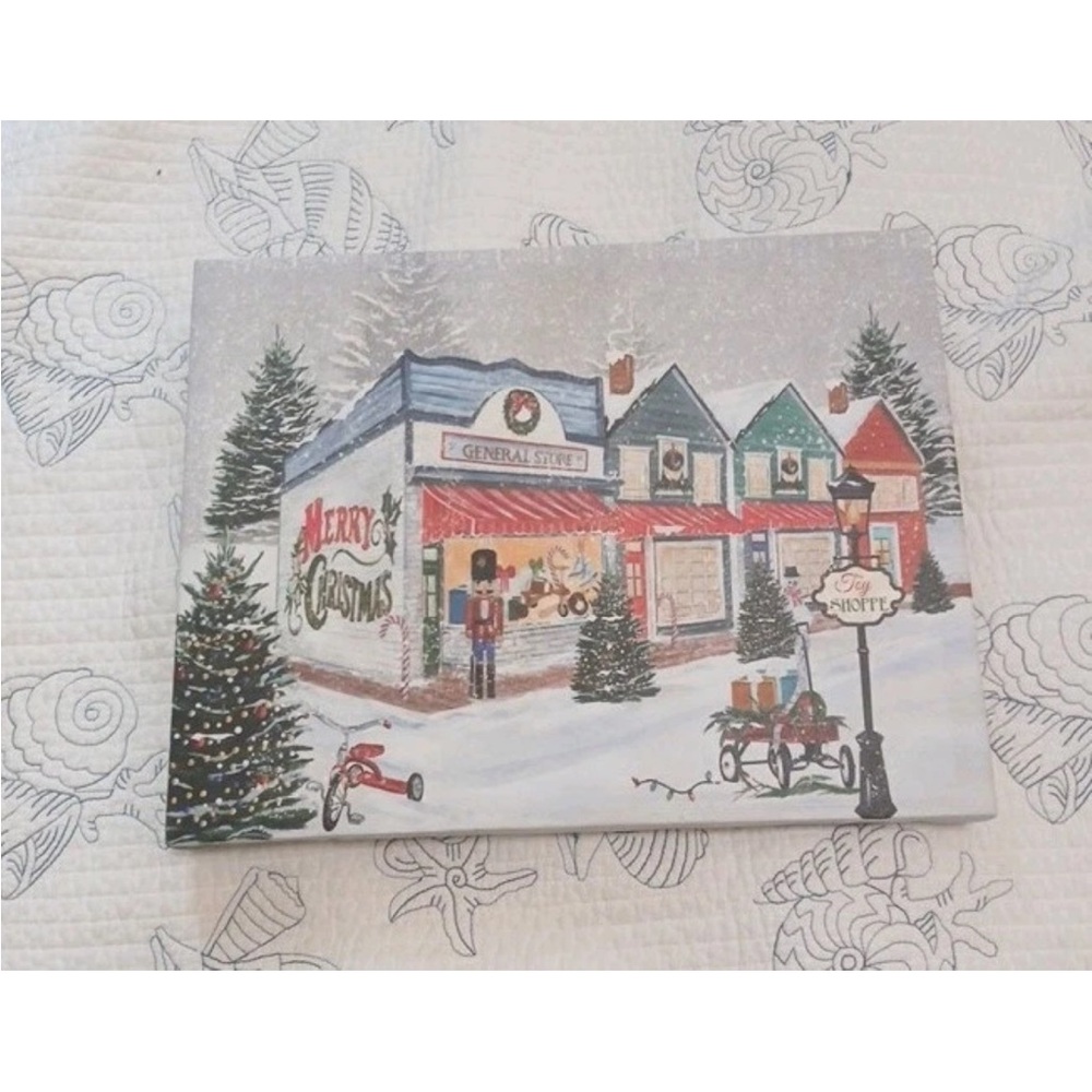 Christmas themed lighted battery operated hanging wall decor